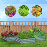 SOGA 120X90cm Rectangle Galvanised Raised Garden Bed Vegetable Herb Flower Outdoor Planter Box METALBGRE514