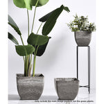 SOGA 32cm Rock Grey Square Resin Plant Flower Pot in Cement Pattern Planter Cachepot for Indoor Home FPOTF3252