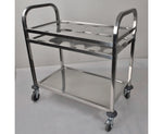 SOGA 2 Tier Stainless Steel 8 Compartment Kitchen Seasoning Car Service Trolley Condiment Holder FOODCART1209