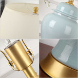 SOGA Oval Ceramic Table Lamp with Gold Metal Base Desk Lamp Yellow TABLELAMP170YELLOW