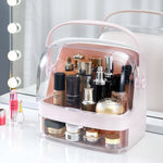 SOGA 2 Tier Pink Countertop Makeup Cosmetic Storage Organiser Skincare Holder Jewelry Storage Box BATHC102