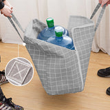 SOGA 2X Grey Plaid Medium Storage Luggage Bag Double Zipper Foldable Travel Organiser Essentials SBOX201X2