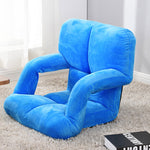 SOGA 2X Foldable Lounge Cushion Adjustable Floor Lazy Recliner Chair with Armrest Blue LOUNGEKIDBLUEX2