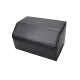 SOGA 2X Leather Car Boot Collapsible Foldable Trunk Cargo Organizer Portable Storage Box Black STORAGEBLKMEDX2