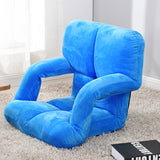 SOGA Foldable Lounge Cushion Adjustable Floor Lazy Recliner Chair with Armrest Blue LOUNGEKIDBLUE