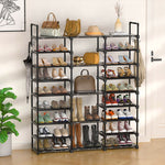 SOGA 2X 21-Shelf Tier Shoe Storage Shelf Space-Saving Caddy Rack Organiser with Handle RACK0006X2