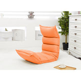 SOGA Foldable Tatami Floor Sofa Bed Meditation Lounge Chair Recliner Lazy Couch Orange LOUNGELEATHERORANGE