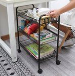 SOGA 2X 3 Tier Steel Black Bee Mesh Kitchen Cart Multi-Functional Shelves Portable Storage Organizer KITCHENXY036X2