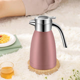 SOGA 2X 1.2L Stainless Steel Kettle Insulated Vacuum Flask Water Coffee Jug Thermal Pink WATERJUG12PNKX2
