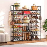 SOGA 2X 21-Shelf Tier Shoe Storage Shelf Space-Saving Caddy Rack Organiser with Handle RACK0005X2