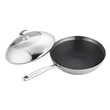 SOGA 2X 18/10 Stainless Steel Fry Pan 30cm Frying Pan Top Grade Cooking Non Stick Interior Skillet TRIFPR30X2