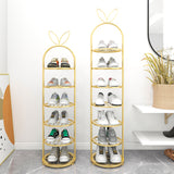 SOGA 7 Tier Bunny Ears Shape Gold Plated Metal Shoe Organizer Space Saving Portable Footwear Storage FPOTXJ0991