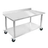 SOGA 100cm Commercial Catering Kitchen Stainless Steel Prep Work Bench Table with Backsplash and WORKBENCHSS8002100CM