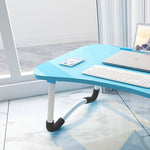 SOGA Blue Portable Bed Table Adjustable Foldable Bed Sofa Study Table Laptop Mini Desk with Notebook BEDTABLEG43