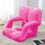 SOGA 4X Foldable Lounge Cushion Adjustable Floor Lazy Recliner Chair with Armrest Pink LOUNGEKIDPINKX4