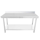 SOGA Commercial Catering Kitchen Stainless Steel Prep Work Bench Table with Back-splash 120*70*85cm WORKBENCHSS2003120CM