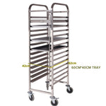 SOGA 2X Gastronorm Trolley 16 Tier Stainless Steel Cake Bakery Trolley Suits 60*40cm Tray GASTRONORMRACKINGTROLLEY310X2