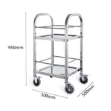 SOGA 2 Tier 500x500x950 Stainless Steel Square Tube Drink Wine Food Utility Cart FOODCART1215