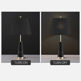 SOGA 4X 68cm Black Marble Bedside Desk Table Lamp Living Room Shade with Cone Shape Base TABLELAMPG68X4