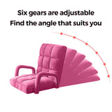 SOGA 4X Foldable Lounge Cushion Adjustable Floor Lazy Recliner Chair with Armrest Pink LOUNGEARMPINKX4