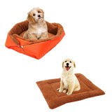 SOGA 2X Orange Dual-purpose Cushion Nest Cat Dog Bed Warm Plush Kennel Mat Pet Home Travel CARPETBAG02X2
