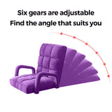 SOGA Foldable Lounge Cushion Adjustable Floor Lazy Recliner Chair with Armrest Purple LOUNGEARMPURPLE