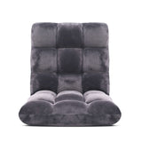 SOGA 4X Floor Recliner Folding Lounge Sofa Futon Couch Folding Chair Cushion Grey LOUNGECHAIRGREYX4