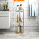 SOGA 3 Tier Bathroom Freestanding Storage Shelf Multifunctional Display Rack Organiser with Basket FPOTZWJ15