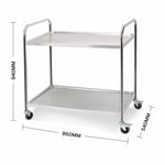 SOGA 2 Tier 86x54x94cm Stainless Steel Kitchen Dinning Food Cart Trolley Utility Round Large FOODCART1104