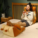 SOGA Cute Face Toast Bread Wedge Cushion Stuffed Plush Cartoon Back Support Pillow Home Decor SCUSHION024