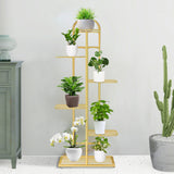 SOGA 6 Tier 7 Pots Gold Metal Plant Stand Flowerpot Display Shelf Rack Indoor Home Office Decor FPOTH14