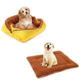 SOGA Yellow Dual-purpose Cushion Nest Cat Dog Bed Warm Plush Kennel Mat Pet Home Travel Essentials CARPETBAG03