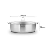 SOGA Stainless Steel 28cm Casserole With Lid Induction Cookware CASSEROLESS422628CM