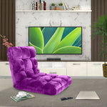 SOGA 4X Floor Recliner Folding Lounge Sofa Futon Couch Folding Chair Cushion Purple LOUNGECHAIRPURPLEX4