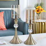 SOGA 43cm 38cm Glass Candle Holder Candle Stand Glass/Metal CANDLESTICKSETB