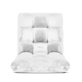 SOGA 4X Floor Recliner Folding Lounge Sofa Futon Couch Folding Chair Cushion White LOUNGECHAIRWHITEX4