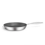 SOGA Stainless Steel Fry Pan 34cm Frying Pan Induction FryPan Non Stick Interior FRYPANNS287534CM