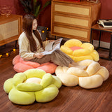 SOGA Yellow Double Flower Shape Cushion Soft Bedside Floor Plush Pillow Home Decor SCUSHION003