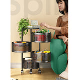 SOGA 2X 4 Tier Steel Round Rotating Kitchen Cart Multi-Functional Shelves Portable Storage Organizer KITCHENXY016X2