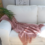 SOGA 2X Pink Diamond Pattern Knitted Throw Blanket Warm Cozy Woven Cover Couch Bed Sofa Home Decor BLANKET924X2