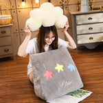 SOGA Grey Cute Star Cloud Cushion Soft Leaning Lumbar Wedge Pillow Bedside Plush Home Decor SCUSHION031