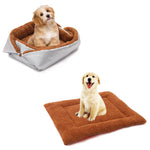 SOGA 2X Silver Dual-purpose Cushion Nest Cat Dog Bed Warm Plush Kennel Mat Pet Home Travel CARPETBAG04X2