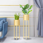 SOGA 4X 75cm Gold Metal Plant Stand with Flower Pot Holder Corner Shelving Rack Indoor Display FPOTH75GLDX4