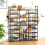 SOGA 2X 21-Shelf Tier Shoe Storage Shelf Space-Saving Caddy Rack Organiser with Handle RACK0005X2