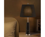 SOGA 68cm Black Marble Bedside Desk Table Lamp Living Room Shade with Cone Shape Base TABLELAMPG68