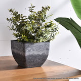 SOGA 27cm Weathered Grey Square Resin Plant Flower Pot in Cement Pattern Planter Cachepot for Indoor FPOTF2724