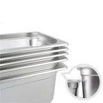 SOGA 6X Gastronorm GN Pan Full Size 1/1 GN Pan 2cm Deep Stainless Steel Tray With Lid GP5401WLIDX6