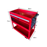 SOGA 3 Tier Tool Storage Cart Portable Service Utility Heavy Duty Mobile Trolley with Drawer and TOOLCART606