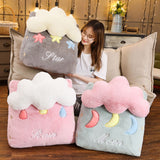 SOGA 2X Pink Cute Cloud Cushion Soft Leaning Lumbar Wedge Pillow Bedside Plush Home Decor SCUSHION032X2