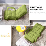 SOGA 4X Foldable Lounge Cushion Adjustable Floor Lazy Recliner Chair with Armrest Yellow Green LOUNGEARMYELLOWX4